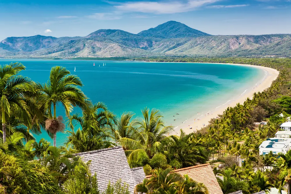 Tropical coast and turquoise sea seen from a high lookout